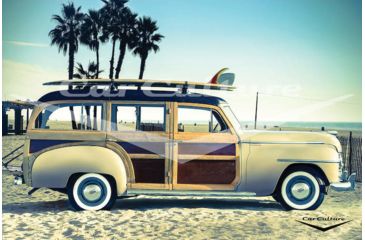 Image of iCanvas 'Catch A Wave' - Beach Boys' Plymouth Woodie Wagon by Car Culture Canvas Print, Multi, 18x12 CCU32-1PC3-18x12