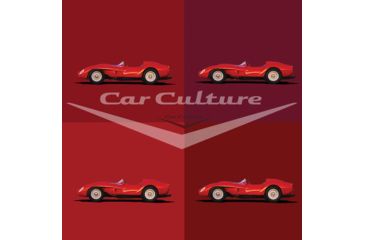 Image of iCanvas 'Ferrari Red Heads' - 1950's Ferrari 250 Testa Rossa Scaglie by Car Culture Canvas Print, Multi, 18x18 CCU37-1PC3-18x18