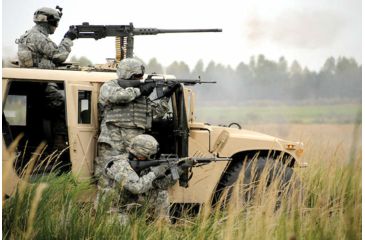 Image of iCanvas US Soldiers Perform A Platoon Mounted And Dismounted Live-Fi by Stocktrek Images Canvas Print, Multi, 18x12 TRK1040-1PC3-18x12