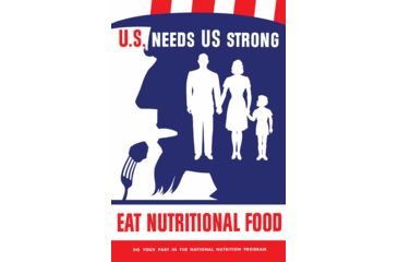 Image of iCanvas Vintage WPA Poster Of Uncle Sam Taking A Bite Of Food by Stocktrek Images Canvas Print, Multi, 18x12 TRK68-1PC3-18x12