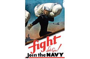 Image of iCanvas WWII Poster Of A United States Sailor Heading Off To War by Stocktrek Images Canvas Print, Multi, 18x12 TRK156-1PC3-18x12