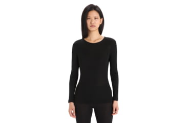 Image of Icebreaker 175 Everyday Long Sleeve Crewe Thermal Top - Womens, Black, Extra Small, IB104471001XS