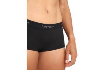 Image of Icebreaker 200 Oasis Thermal Boy Shorts - Womens, Black, Extra Small, IB104467001XS