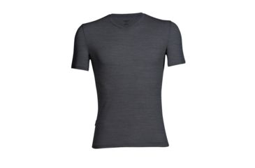 Image of Icebreaker Anatomica Short Sleeve V - Mens, Jet Heather/Black, Extra Large, 103661-002-XL