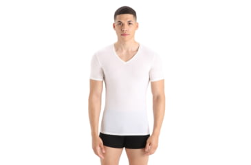 Image of Icebreaker Anatomica Short Sleeve V Neck T-Shirt - Mens, Snow, Large, IB103661104L