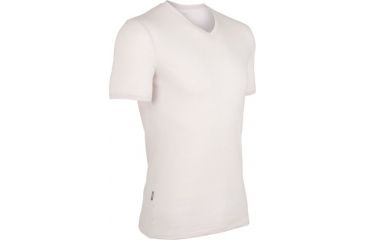 Image of Icebreaker Anatomica Short Sleeve V Top - Men's-Ivory/White-X-Large