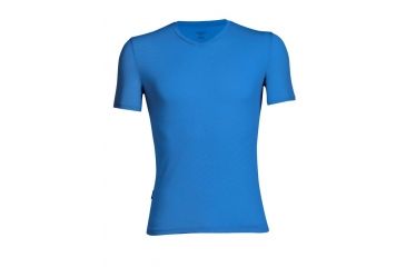 Image of Icebreaker Anatomica Short Sleeve V Top - Men's-Pelorus/White-X-Large
