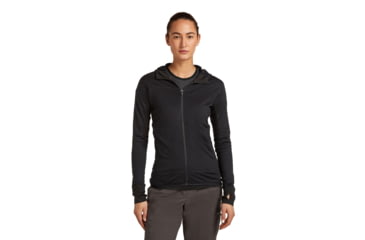 Image of Icebreaker Merino Blend 300 RealFleece Descender Long Sleeve Zip Hoodie - Womens