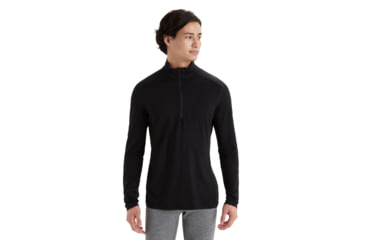 Image of Icebreaker Men Merino 200 Oasis LS Half Zip, Black, M, IBB04367001M