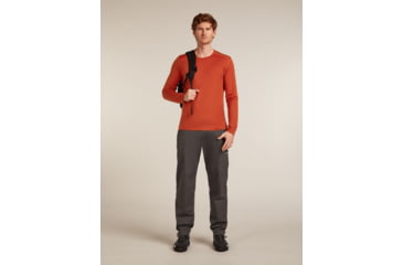 Image of Icebreaker Merino 200 Oasis Long Sleeve Crew Thermal Top - Mens, Agate, Extra Large, IB1043650GSXL