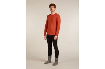 Image of Icebreaker Merino 200 Oasis Long Sleeve Crew Thermal Top - Mens, Agate, Extra Large, IB1043650GSXL