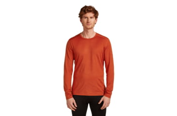Image of Icebreaker Merino 200 Oasis Long Sleeve Crew Thermal Top - Mens, Agate, Extra Large, IB1043650GSXL
