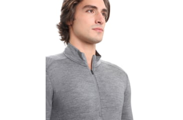 Image of Icebreaker Merino 200 Oasis Long Sleeve Half Zip Thermal Top - Mens, Gritstone HTHR, Extra Large, IBB04367013XL