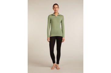 Image of Icebreaker Merino 260 Tech Long Sleeve Half Zip Thermal Top - Womens, Lichen, Large, IBB04390A74L