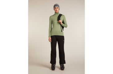 Image of Icebreaker Merino 260 Tech Long Sleeve Half Zip Thermal Top - Womens, Lichen, Large, IBB04390A74L