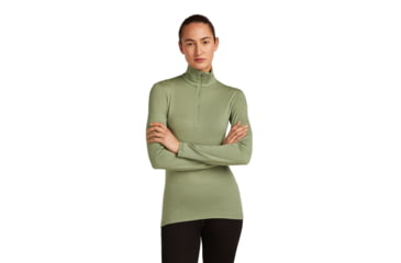 Image of Icebreaker Merino 260 Tech Long Sleeve Half Zip Thermal Top - Womens, Lichen, Large, IBB04390A74L
