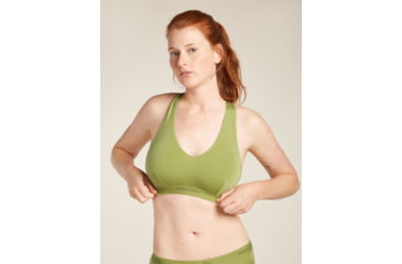Image of Icebreaker Merino Blend 125 Cool-Lite Sprite Racerback Bra - Womens, Olive, Extra Small, IB0A57240AAXS