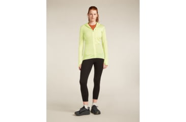 Image of Icebreaker Merino Blend 200 RealFleece Descender LS Zip Hoodie - Womens, Citrine, Large, IBBA56YN0ABL