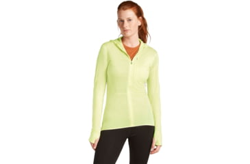 Image of Icebreaker Merino Blend 200 RealFleece Descender LS Zip Hoodie - Womens, Citrine, Large, IBBA56YN0ABL