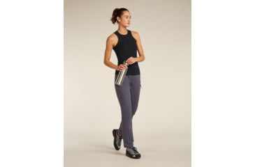 Image of Icebreaker Merino Blend Rib Lotus Tank - Womens, Black, Extra Large, IB0A5779001XL