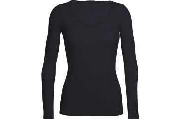Image of Icebreaker Siren Long Sleeve Sweetheart Top - Women's, Black, Extra Small, IB103194001XS