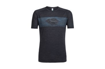 Image of Icebreaker Sphere Short Sleeve Crewe Linescape Island, Black Hthr, L, 104173001L