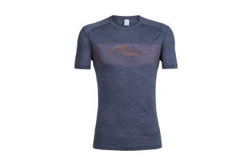 Image of Icebreaker Sphere Short Sleeve Crewe Linescape Island, Midnight Navy Hthr, M, 104173402M