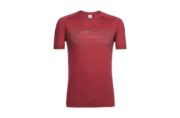 Image of Icebreaker Sphere Short Sleeve Crewe Linescape Island, Vintage Red, L, 104173601L