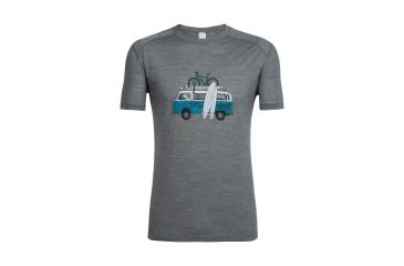 Image of Icebreaker Sphere Short Sleeve Crewe Van Surf Life, Metal Hthr, L, 104175001L