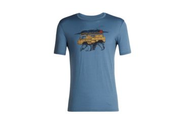 Image of Icebreaker Tech Lite Short Sleeve Crewe Arctic Explorers - Mens, Granite Blue, Small, 104309-401-S