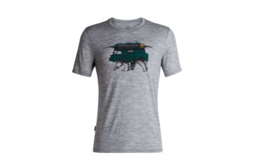 Image of Icebreaker Tech Lite Short Sleeve Crewe Arctic Explorers - Mens, Metro Heather, Large, 104309-001-L