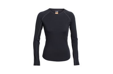 Image of Icebreaker Zone Long Sleeve Crewe, Black/Mineral, S, 102570001S