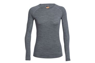 Image of Icebreaker Zone Long Sleeve Crewe, Gritstone Hthr/Snow, XL, 102570002XL