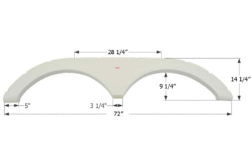 Image of Icon Tandem Axle Fender Skirt Fs1705 For Keystone, Polar White, 1705