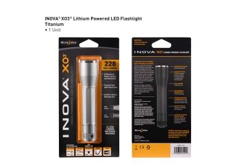 Image of Inova XO3 123A Lithium Powered LED Flashlight,228 Lumens,Titanium XO3B-14-R7