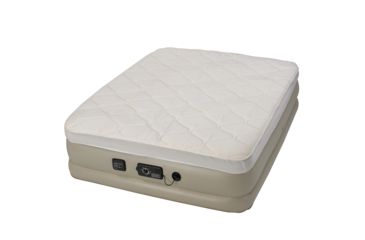 Image of Insta-bed Raised 18 in Queen Pillow Top Air Mattress with NeverFlat Pump, Beige, Queen, 840018G