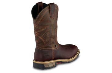 Image of Irish Setter Marshall 83930 Mens Pull-On Boot w/ Safety Toe, 11 in Height, Waterproof, Leather, D Medium Width, Brown/Olive Green, 14, 83930D 140