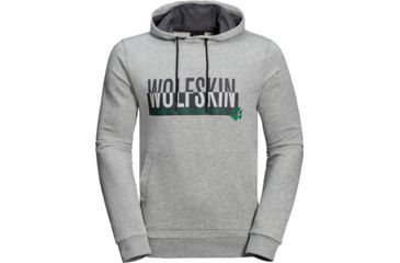 Image of Jack Wolfskin Slogan Hoody - Mens, Light Grey, Medium, 1707221-6111003