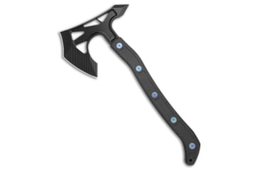 Image of Jake Hoback Knives Jake Hoback Knives Ps2 Axe Carbon Fiber w/ Kydex Sheath Blue Bolts + Black SW, Black/Blue, adult, BHQ-175496