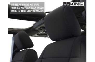 Image of King 4WD Seat Covers, Jeep Wrangler JK 2 Door 2008 - 2012, Neoprene, Black/Black, 11010301