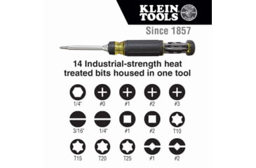 Image of Klein Tools 15in1 Multi-Bit Ratcheting Screwdriver, Black/Yellow, 32305