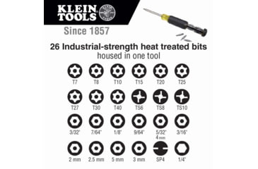 Image of Klein Tools 27in1 Multi-Bit Tamperproof Screwdriver, Black/Yellow, 32307