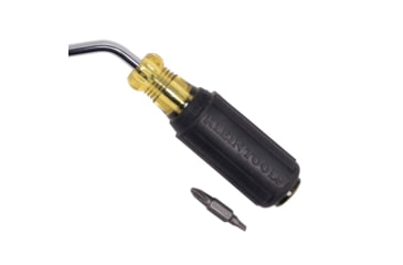 Image of Klein Tools 2in1 Multi-Bit Screwdriver, Rapi-Drive Phillips and Slotted Bits, Black/Yellow, 67100