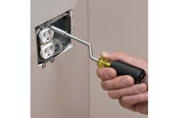 Image of Klein Tools 2in1 Multi-Bit Screwdriver, Rapi-Drive Phillips and Slotted Bits, Black/Yellow, 67100