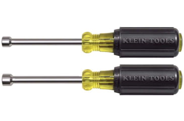 Image of Klein Tools 2Piece Nut Driver Set, Magnetic Nut Drivers, 3In Shafts, Black/Yellow, 630M
