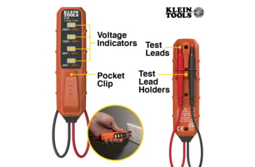 Image of Klein Tools AC/DC Voltage Tester, Orange/Black, ET45