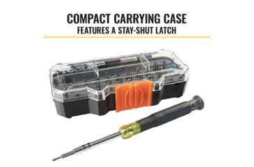 Image of Klein Tools All in1 Precision Screwdriver Set with Case, Black/Yellow, 32717
