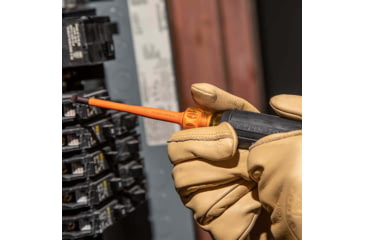 Image of Klein Tools Cabinet Screwdriver Set, Slim-Tip Insulated Phillips, Square, 4Piece, Orange/Black, 33734INS