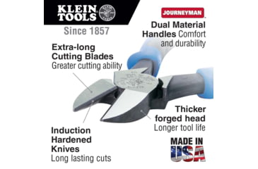 Image of Klein Tools Heavy-Duty Diagonal Cutting Pliers, Journeyman, 9In, Blue/Black, J2000-59