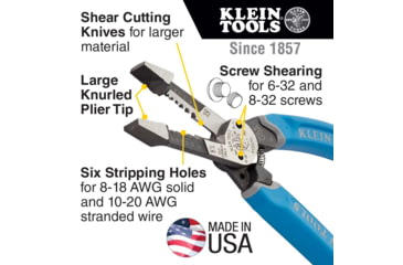 Image of Klein Tools Heavy-Duty Shear Cut Wire Stripper 8-20AWG Klein-Kurve, K12035